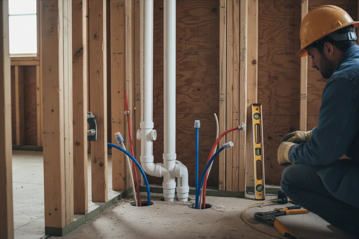 Drain and supply rough-in during Leak Detection in Selah